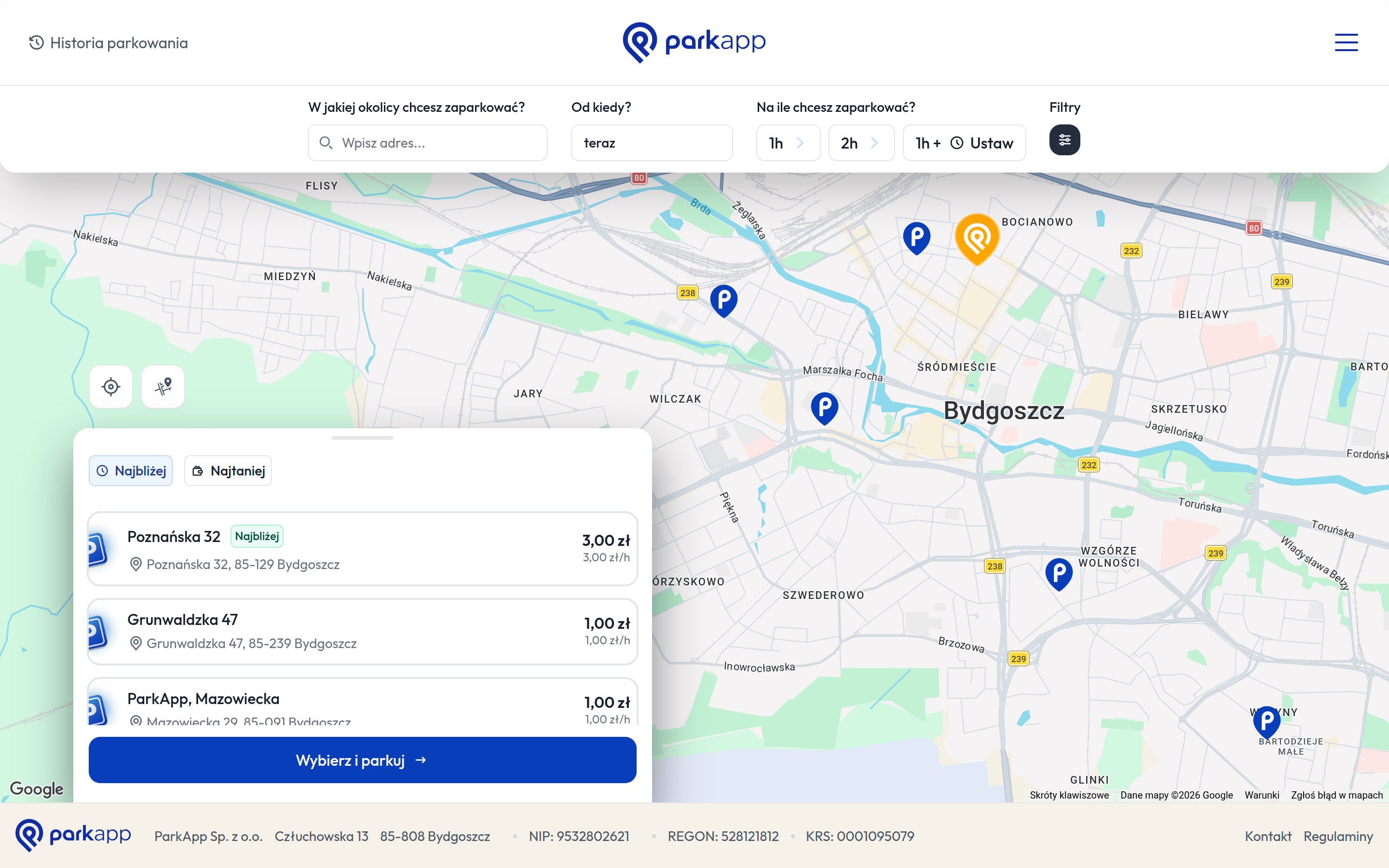 Parkingi w Bydgoszczy