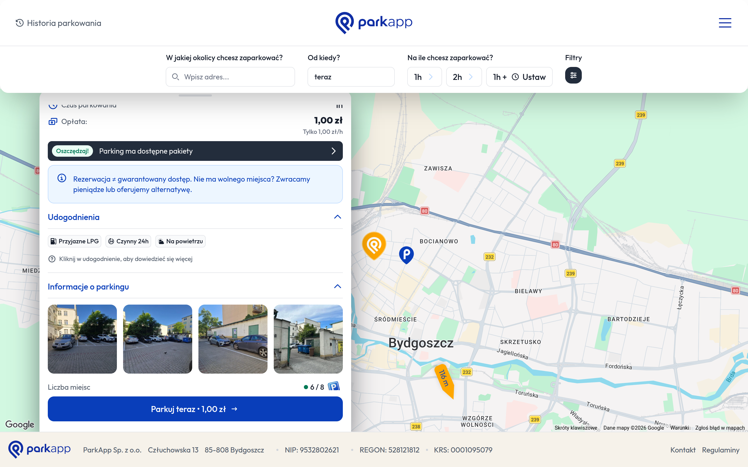 Strona parkingu